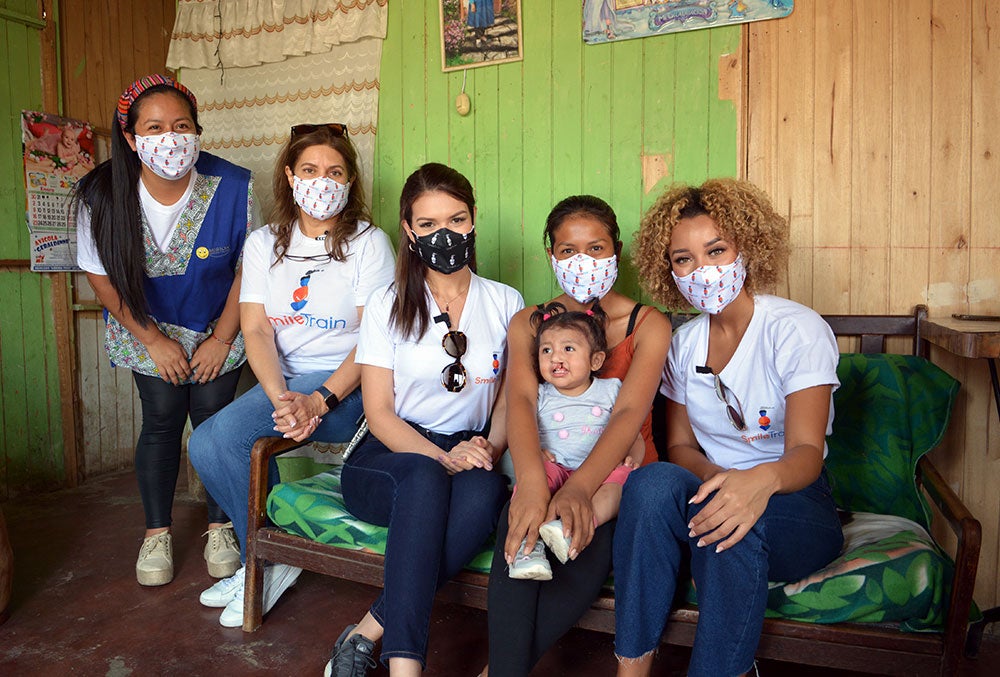 L to R: Kathy Sandoval, coordinator at MCF; Dianne Erquiaga; Yely; Jenifer and her mother; and Elle