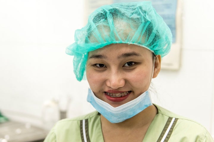 Gracee as nurse smiling