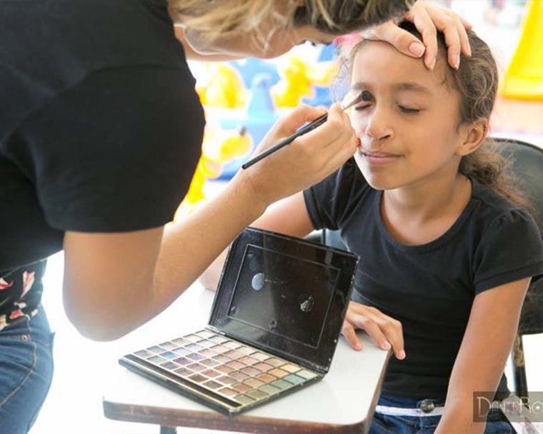 Smile Train patient getting makeup done