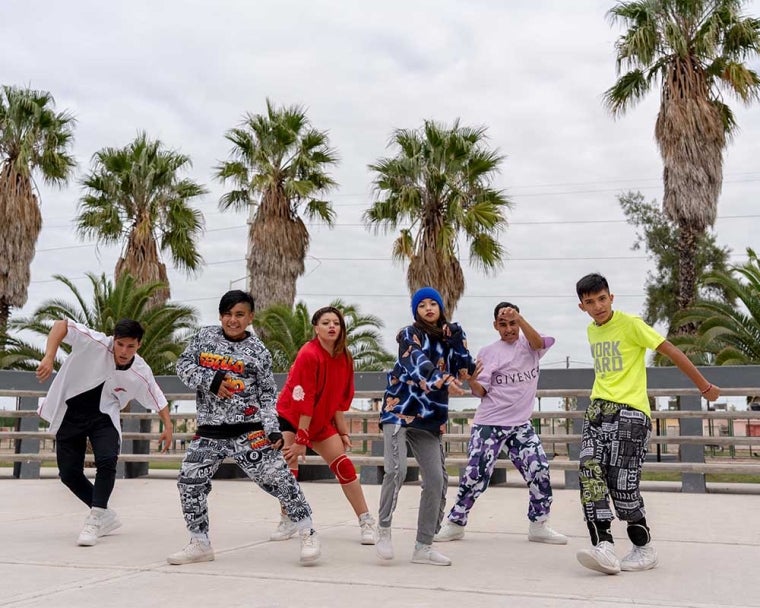 Bautista dancing with his dance crew